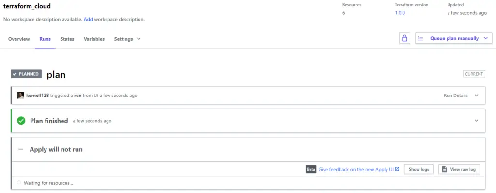 Terraform Cloud - Plan